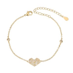 צמיד ׳לבבות שלובים׳ - זהב - ZSI619-3