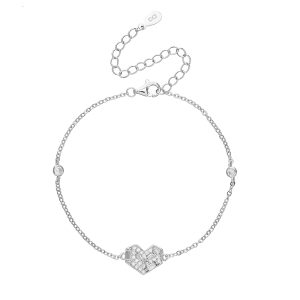 צמיד ׳לבבות שלובים׳ - כסף ZSI619-1