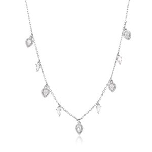 שרשרת CSI040-1 – “לבבות כסף נוצצים”