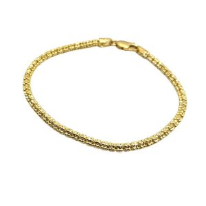 צמיד אייס איטלקי 3 שורות בחיתוך לייזר -זהב - ISI003-3-15cm